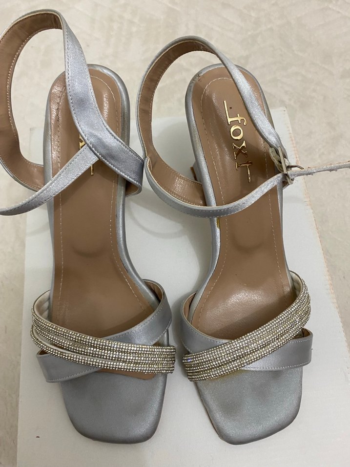 Gri  Blok Topuklu Kadın Ayakkabı - Görsel 2