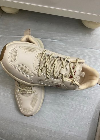 Bej Kadın/Erkek Dolgu Topuklu Spor Ayakkabı - Görsel 3