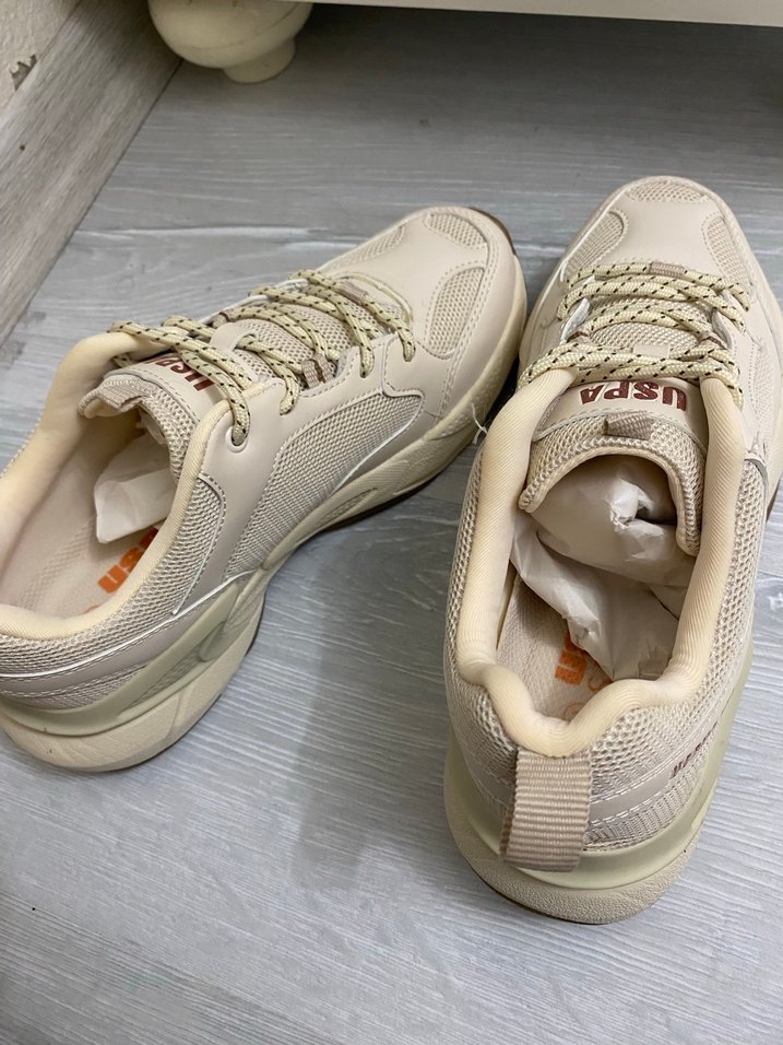 Bej Kadın/Erkek Dolgu Topuklu Spor Ayakkabı - Görsel 5