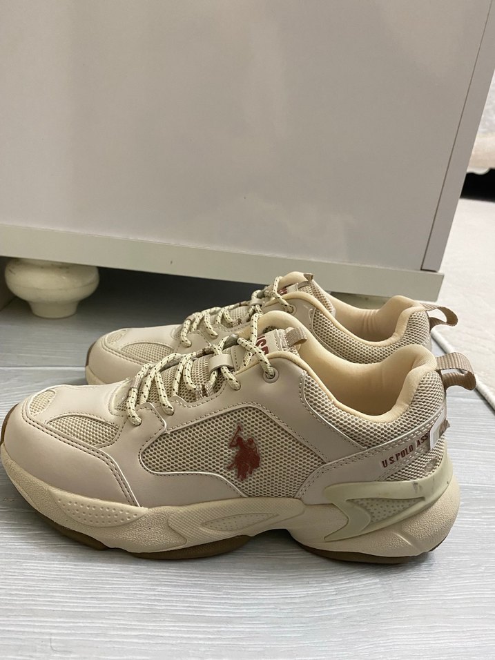 Bej Kadın/Erkek Dolgu Topuklu Spor Ayakkabı - Görsel 2