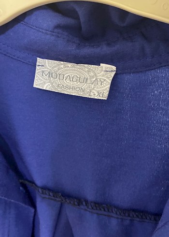 Kadın Mavi Uzun Kollu Salaş Gömlek - Görsel 4