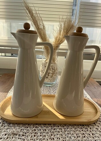 Bambum Bambu Kapaklı Porselen Yağdanlık