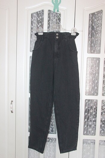 Siyah mom jean pantolon