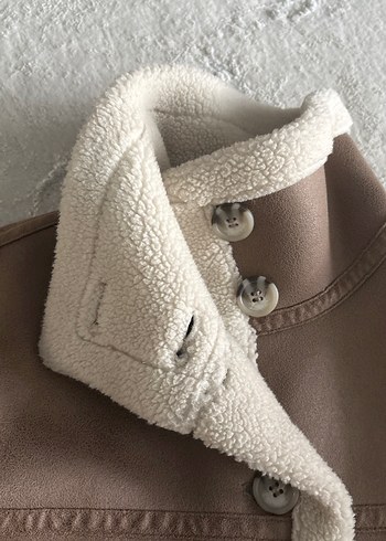 Kürklü Kahverengi Süet Çocuk Kaban - Görsel 6