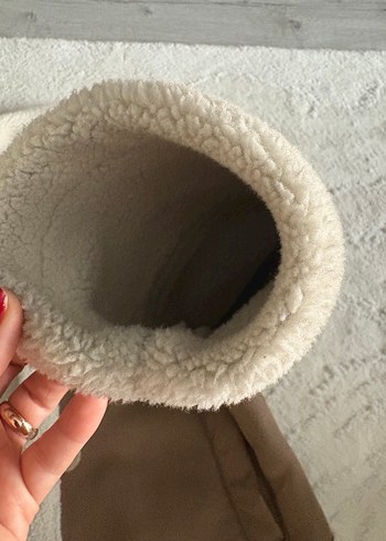 Kürklü Kahverengi Süet Çocuk Kaban - Görsel 5