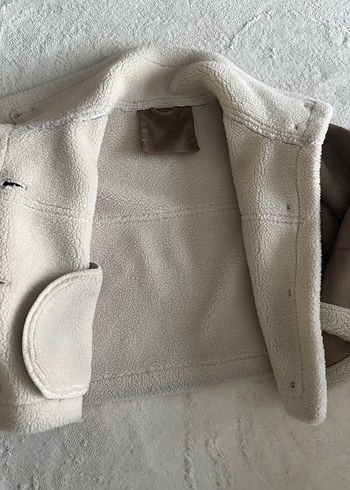 Kürklü Kahverengi Süet Çocuk Kaban - Görsel 4