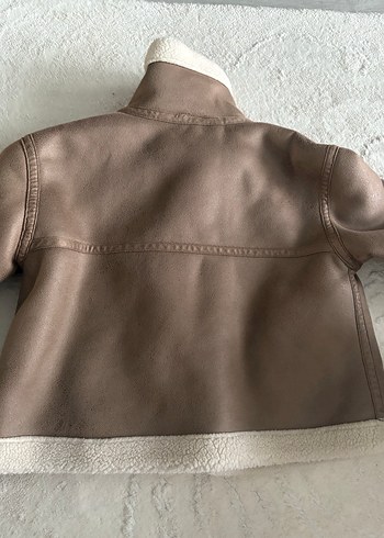 Kürklü Kahverengi Süet Çocuk Kaban - Görsel 2