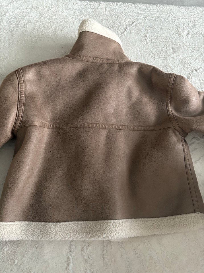 Kürklü Kahverengi Süet Çocuk Kaban - Görsel 2