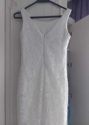 Klasik Beyaz Dantel Balık nikah elbisesi - Görsel 2