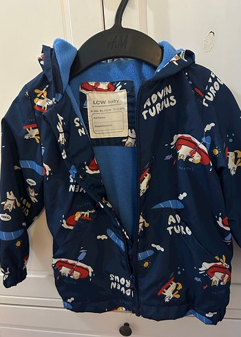 Erkek Çocuk Kapüşonlu Mavi Baskılı Yağmurluk - Görsel 2