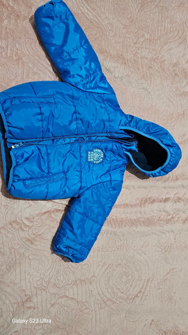 Mavi Kapüşonlu Erkek Çocuk Mont - Görsel 2