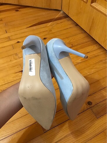 40 Beden stiletto bebek mavisi