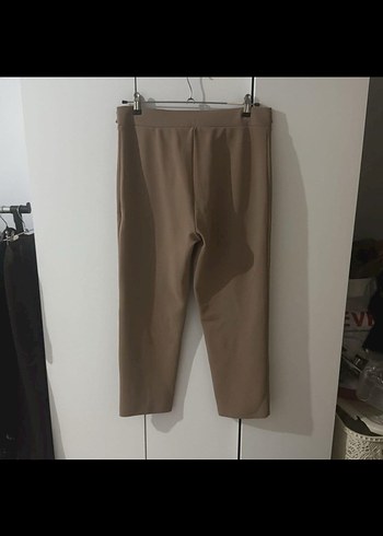 Bej Midi Kumaş Kadın Pantolon - Görsel 3