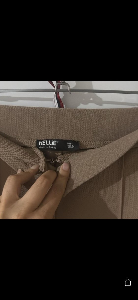 Bej Midi Kumaş Kadın Pantolon - Görsel 2