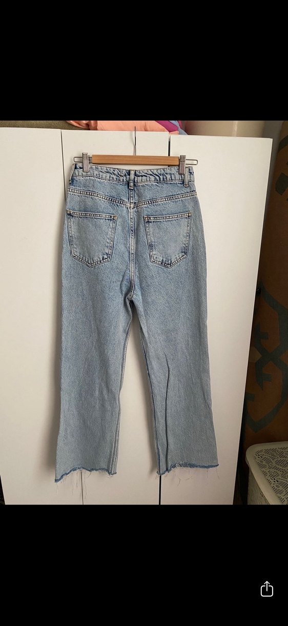 Gevşek Kesim Kadın Midi Kot Pantolon - Görsel 2