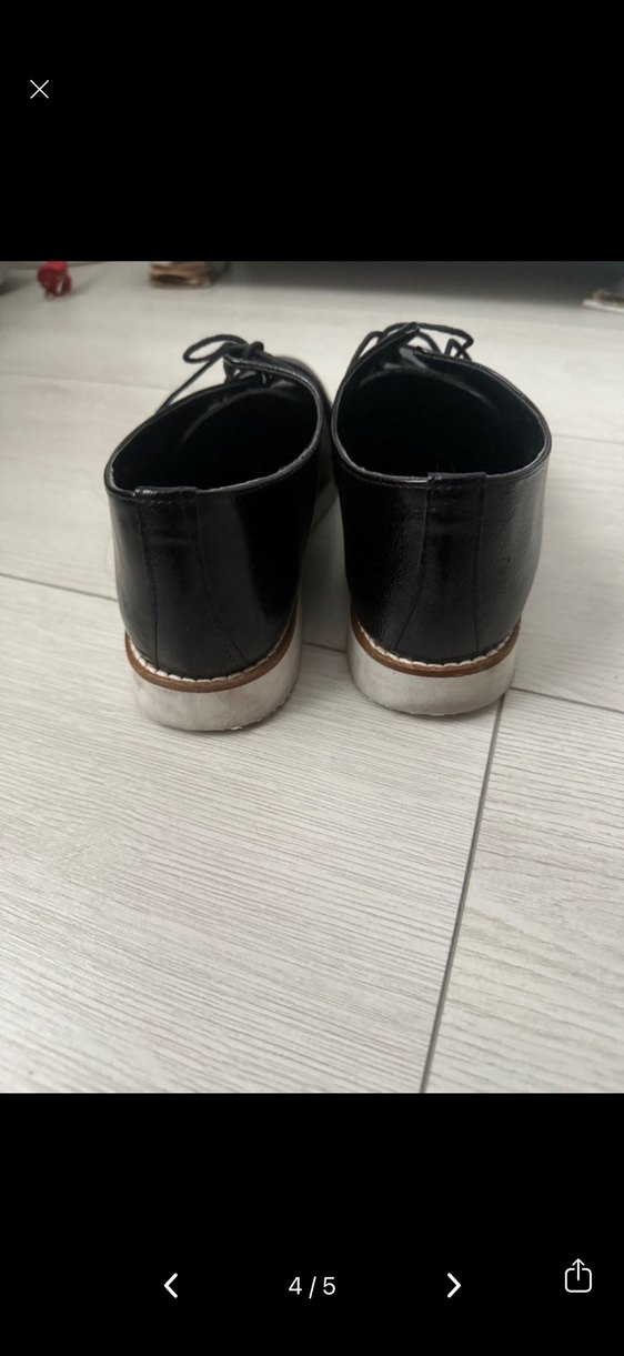 Siyah Deri Topuklu Kadın Klasik Ayakkabı - Görsel 4