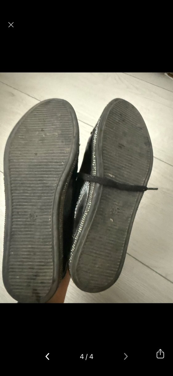 Siyah Bağcıklı Stiletto Topuklu Kadın Spor Ayakkabı - Görsel 4