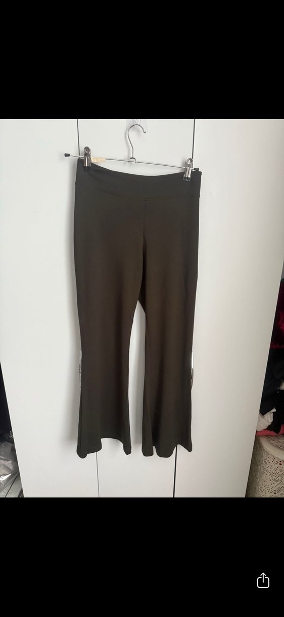 Kadın Kahverengi Rahat İspanyol Paça Pantolon - Görsel 5