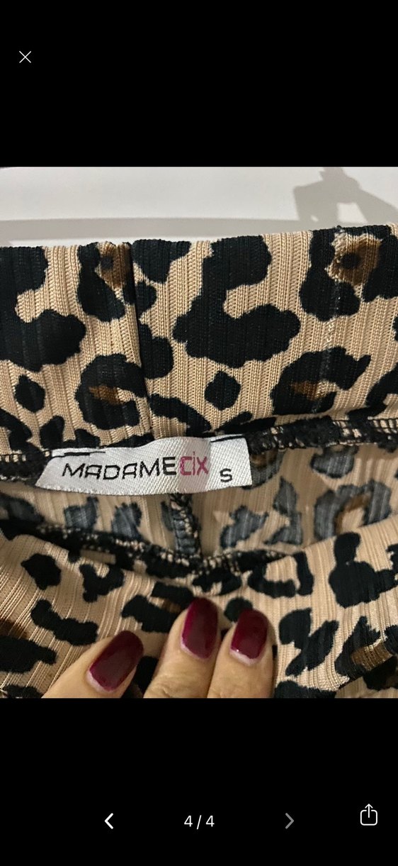 Kahverengi Leopar Desenli Midi Triko Etek - Görsel 4