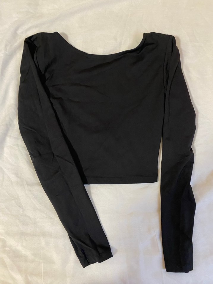 Siyah Uzun Kollu Dar Kesim Bluz - Görsel 4