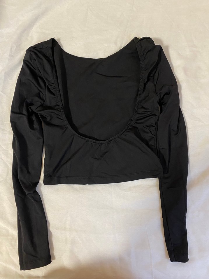 Siyah Uzun Kollu Dar Kesim Bluz - Görsel 5