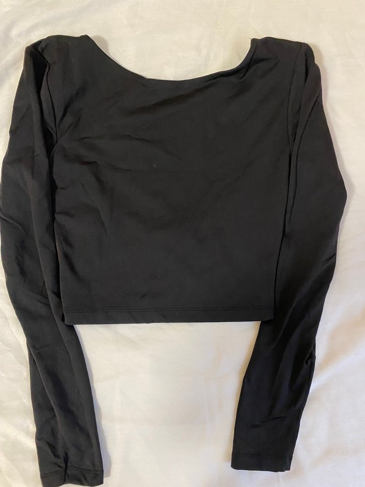 Siyah Uzun Kollu Dar Kesim Bluz - Görsel 2