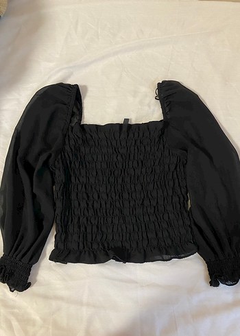 Siyah Gotik Uzun Kollu Kadın Bluz - Görsel 7