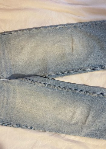 Düğmeli Mavi Kadın Denim Pantolon - Görsel 2