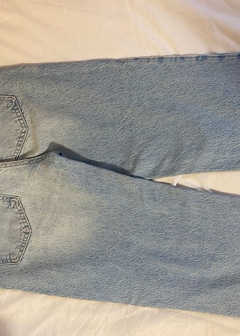 Düğmeli Mavi Kadın Denim Pantolon - Görsel 5