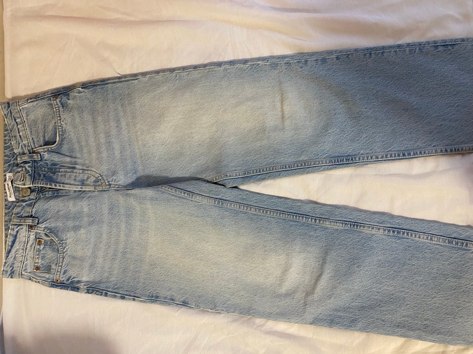 Düğmeli Mavi Kadın Denim Pantolon - Görsel 2