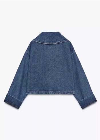 Kadın Mavi Denim Ceket Uzun Kollu Zara - Görsel 2