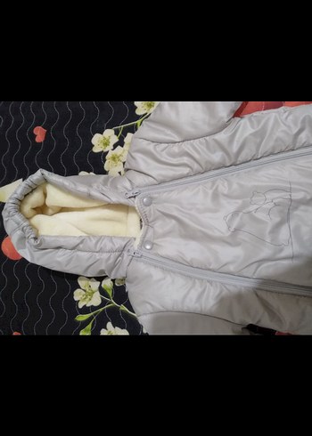 Kapüşonlu Gri  Bebek Tulum - Görsel 7