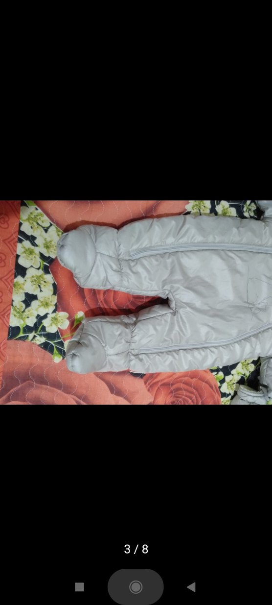 Kapüşonlu Gri  Bebek Tulum - Görsel 3