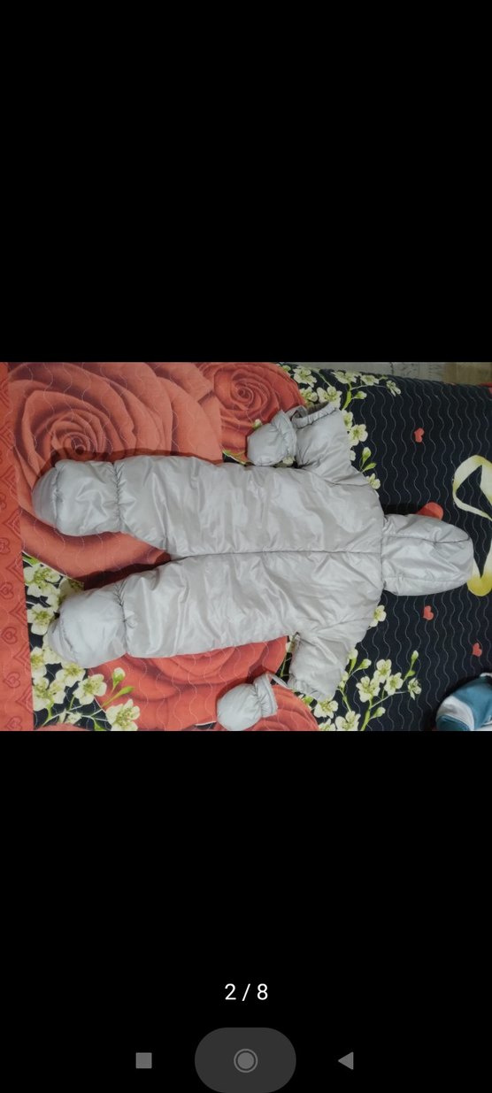 Kapüşonlu Gri  Bebek Tulum - Görsel 2