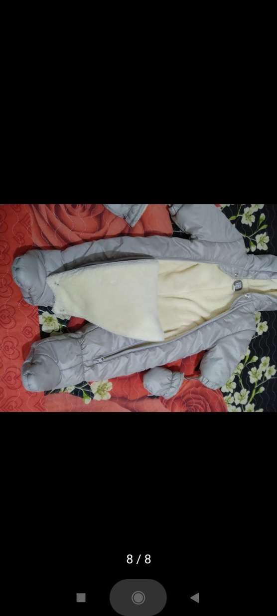 Kapüşonlu Gri  Bebek Tulum - Görsel 5