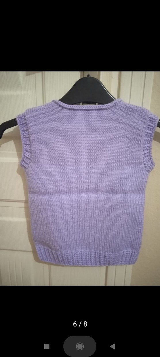 Kız Çocuk Mor V Yaka Örgü Süveter - Görsel 4