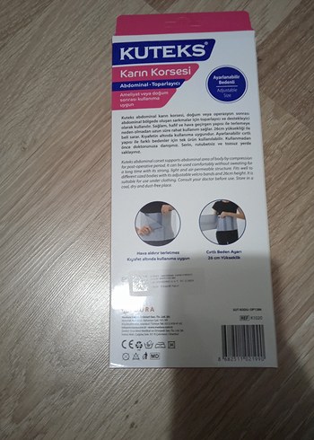 KUTeks Siyah Baskılı Göbek Korsesi 26cm - Görsel 4