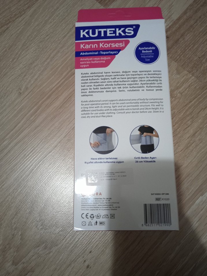 KUTeks Siyah Baskılı Göbek Korsesi 26cm - Görsel 4