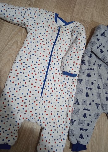 Gri ve Beyaz Bebek Tulumları, Sıcak Kumaş - Görsel 2