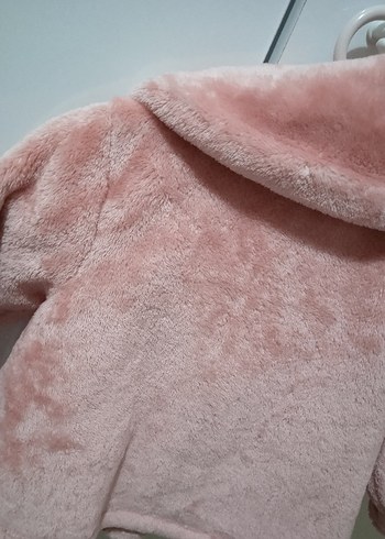 Kız Çocuk Pembe Peluş Kürklü Ceket - Görsel 7