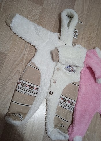 Bebek Nakışlı Kürklü Kapüşonlu Tulumu - Görsel 2