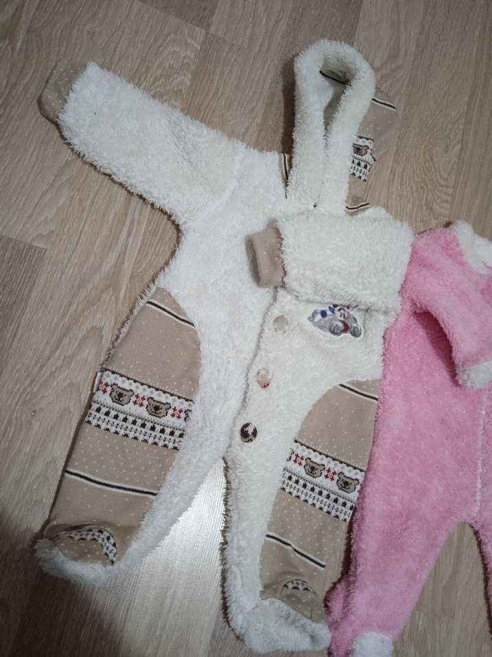 Bebek Nakışlı Kürklü Kapüşonlu Tulumu - Görsel 2