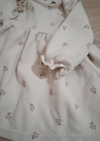 Kız Çocuk Beyaz Nakışlı Uzun Kollu Elbise - Görsel 3