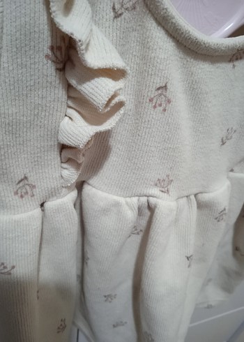 Kız Çocuk Beyaz Nakışlı Uzun Kollu Elbise - Görsel 5