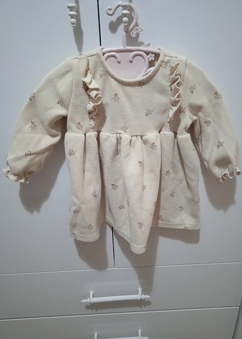 Kız Çocuk Beyaz Nakışlı Uzun Kollu Elbise - Görsel 2