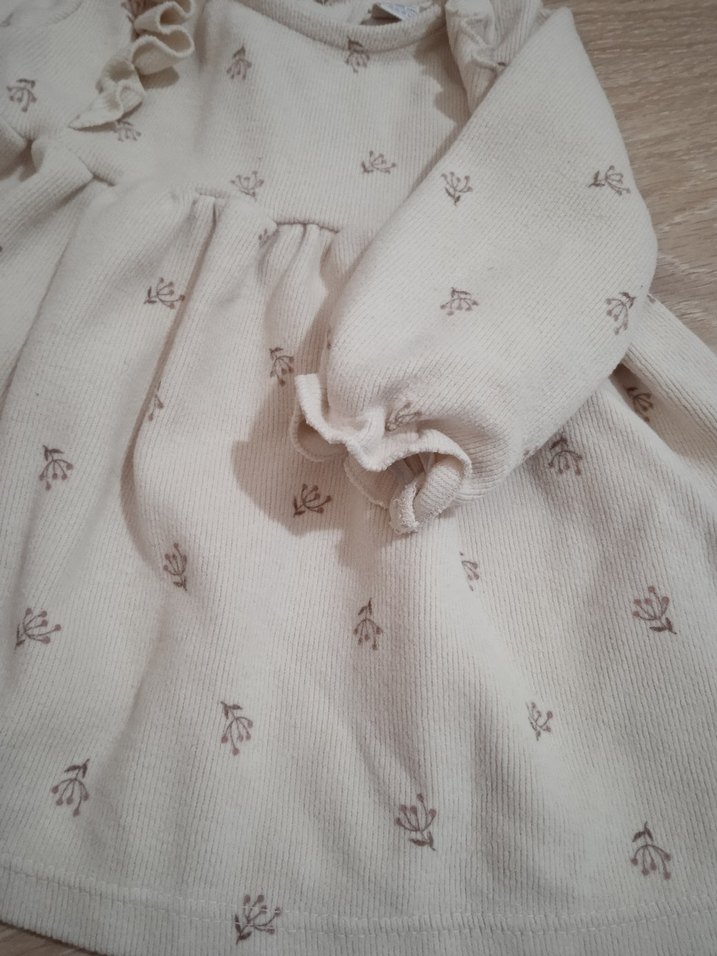 Kız Çocuk Beyaz Nakışlı Uzun Kollu Elbise - Görsel 3