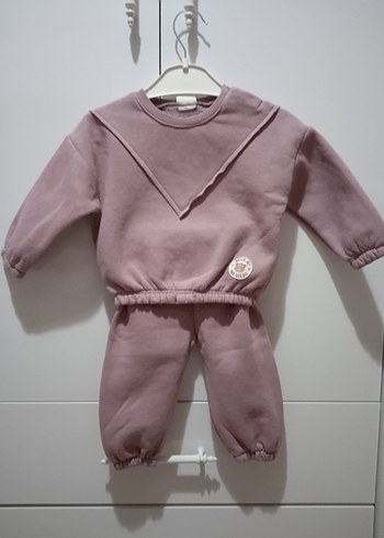 Pembe Bebek Kız Sweatshirt ve Pantolon Takımı - Görsel 2