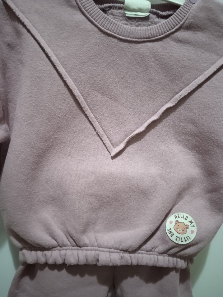 Pembe Bebek Kız Sweatshirt ve Pantolon Takımı - Görsel 3