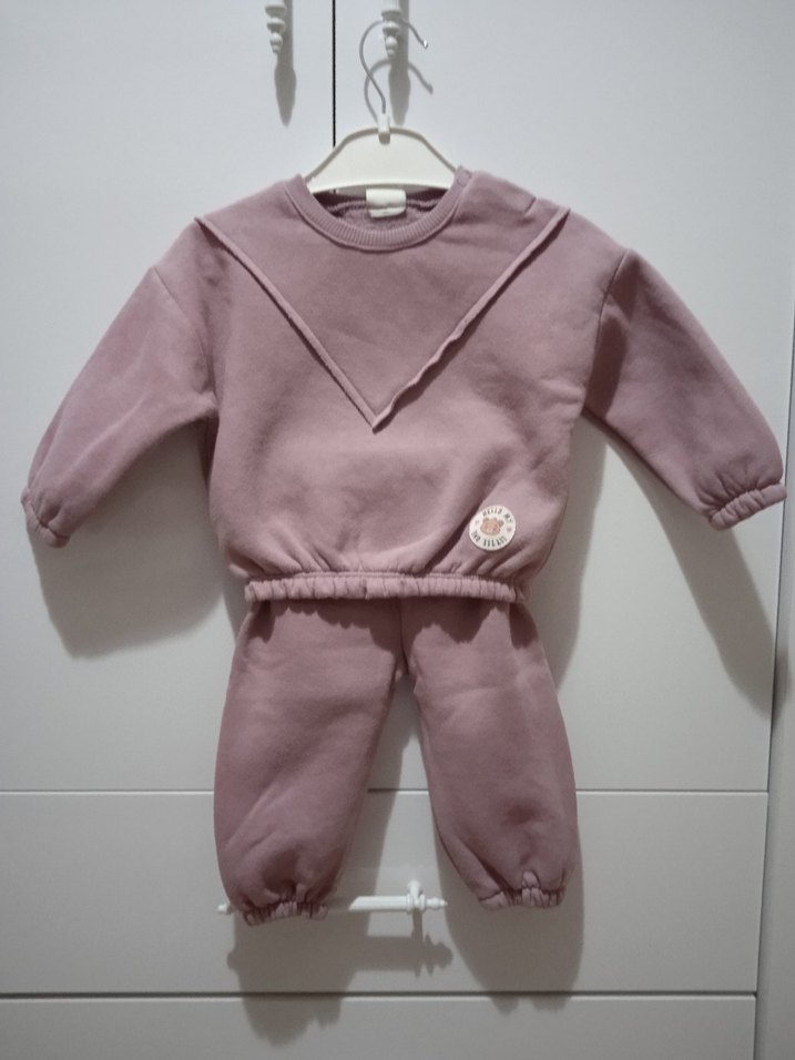 Pembe Bebek Kız Sweatshirt ve Pantolon Takımı - Görsel 2