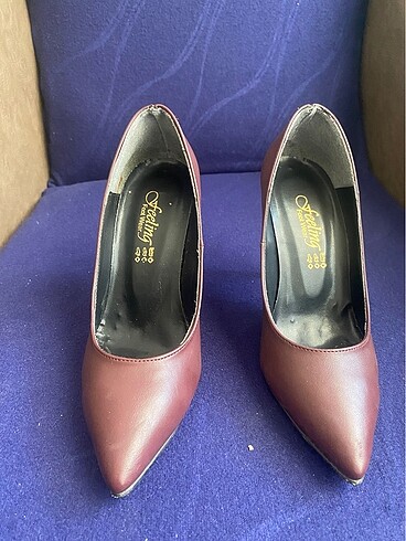 36 Beden Bordo stiletto ince topuklu ayakkabı